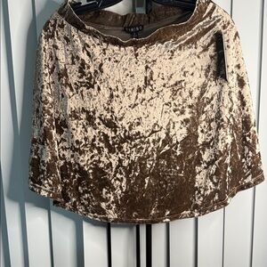 Timing Crushed Velvet Skirt in Brown and Cream